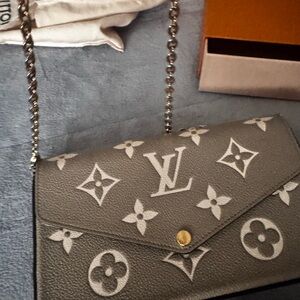 Louis Vuitton Gray Monogram Envelope Chain Crossbody